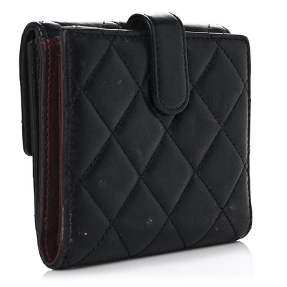 Chanel Lambskin Quilted Compact French Flap Wallet Black 3 of 11