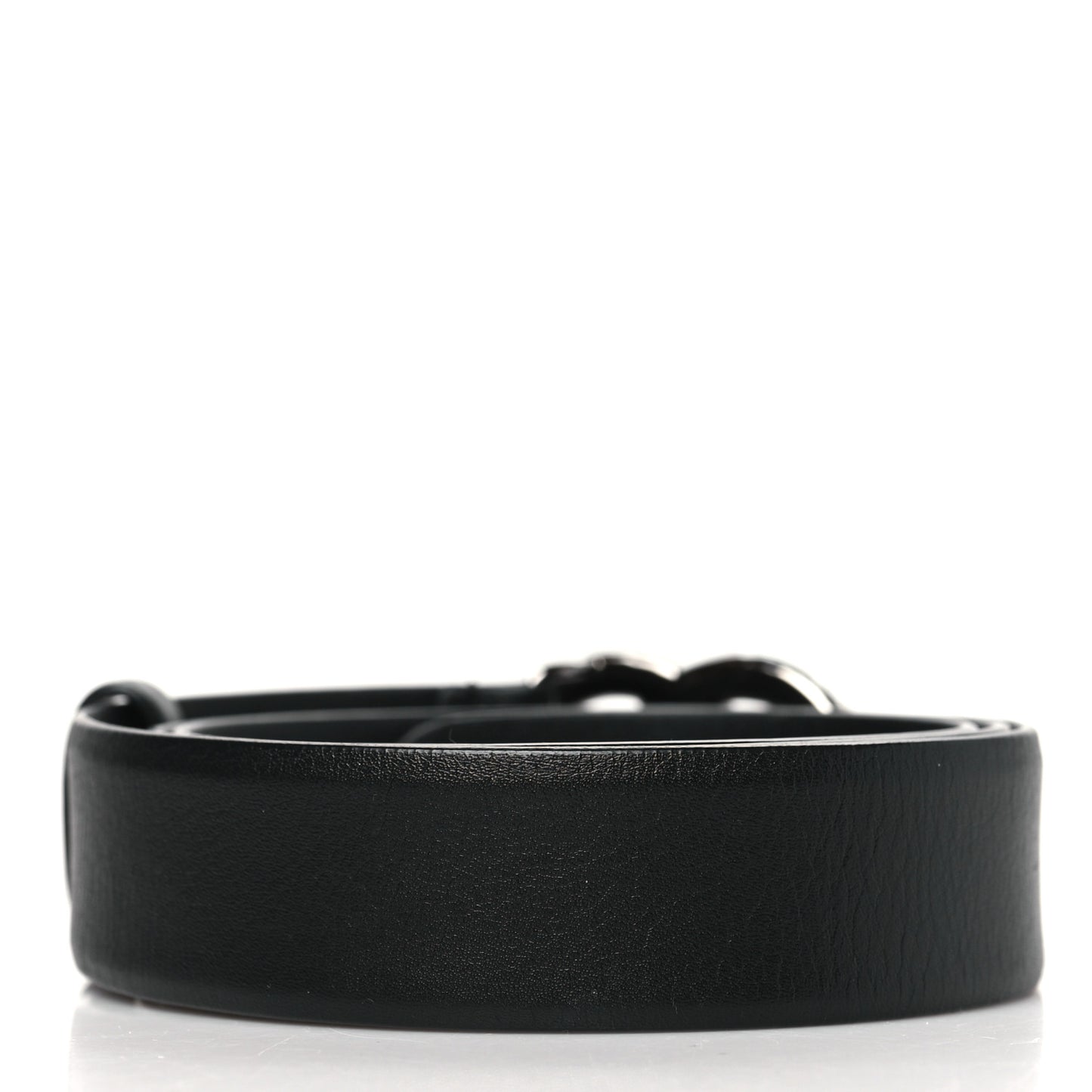 Calfskin Pearl Crystal CC Belt 85 34 Black