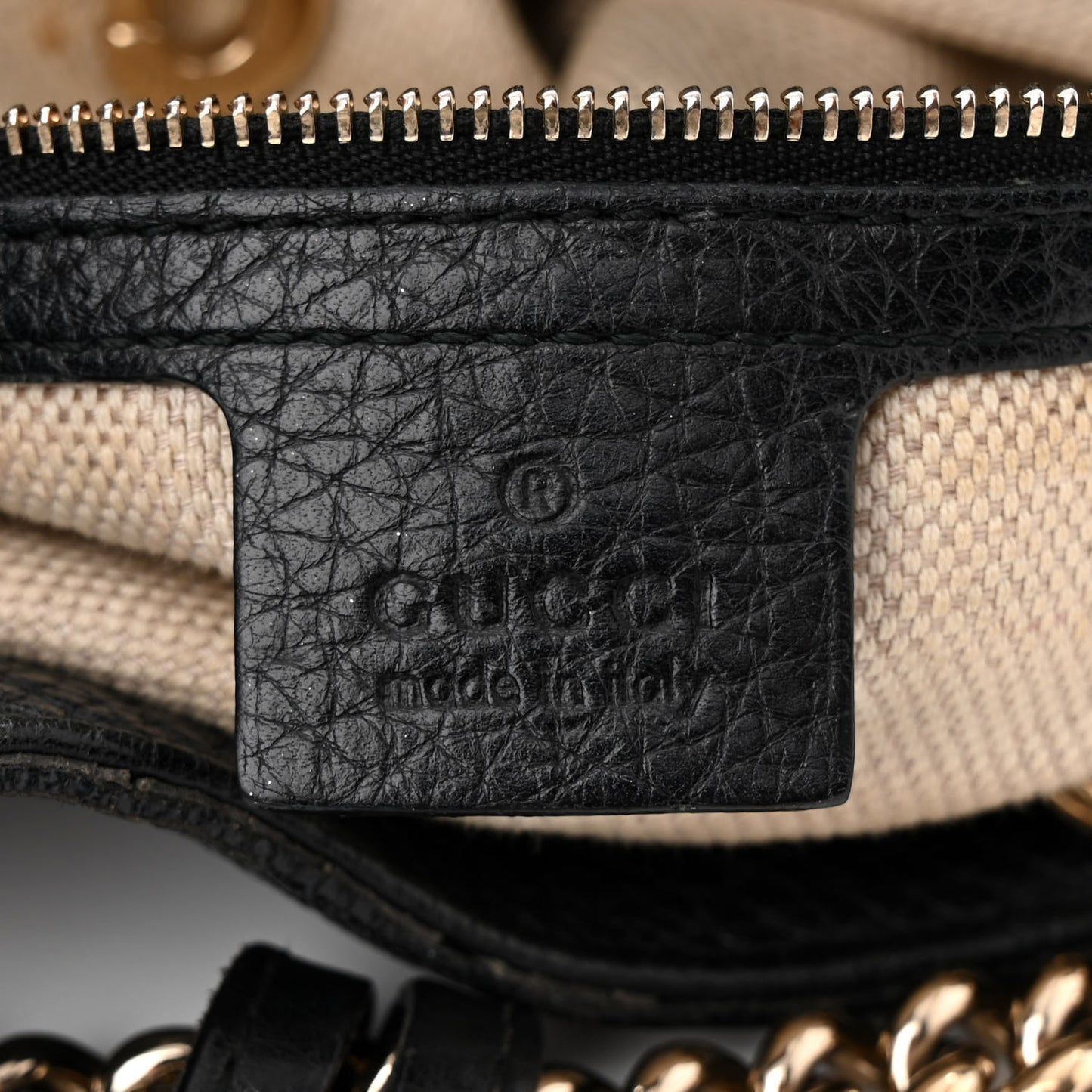 Pebbled Calfskin Medium Soho Chain Shoulder Bag Black
