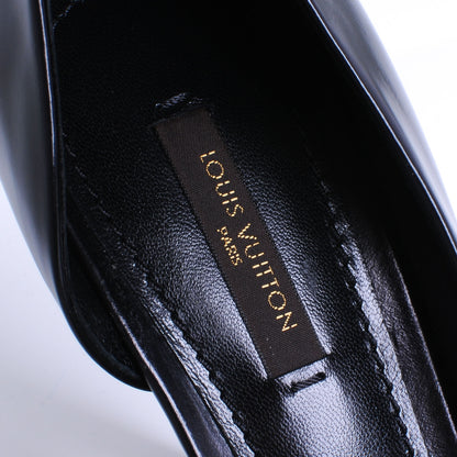 Louis Vuitton Leather Peep Toe Gold Plate Pumps 39 2 of 7
