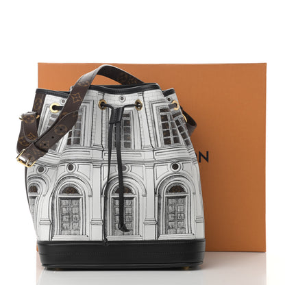 Louis Vuitton X FORNASETTI Calfskin Architettura Noe MM Black White 12 of 12