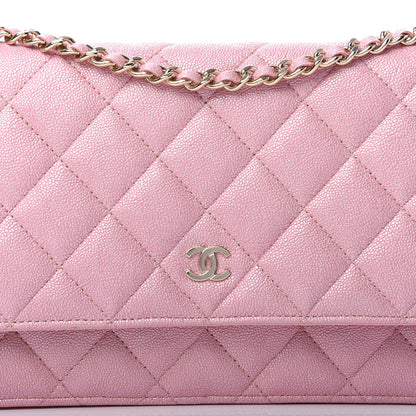 Chanel Iridescent Caviar Quilted Wallet on Chain WOC Rose Pink 11 of 11