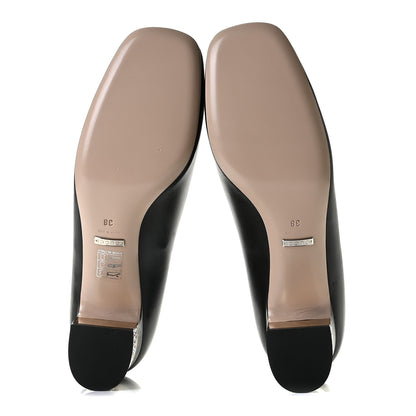 Gucci Malaga Kid Crystal Square G Madelyn Mid Heel Loafer Pumps 38 Black 9 of 14