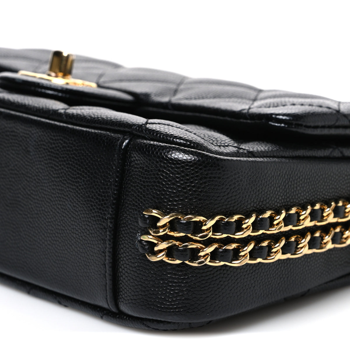 Caviar Quilted Mini CC You Flap Black