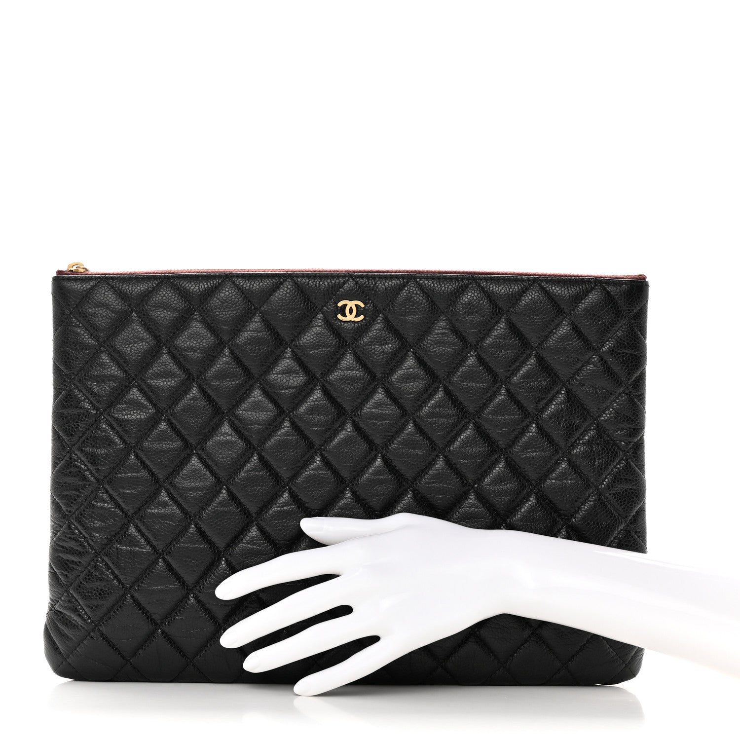Chanel Caviar Quilted Large Cosmetic Case Black 2 of 8