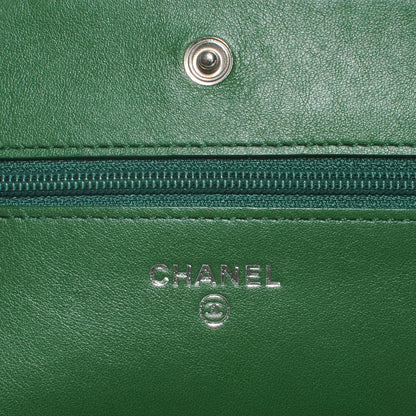 Chanel Caviar Wallet On Chain WOC Green 5 of 8