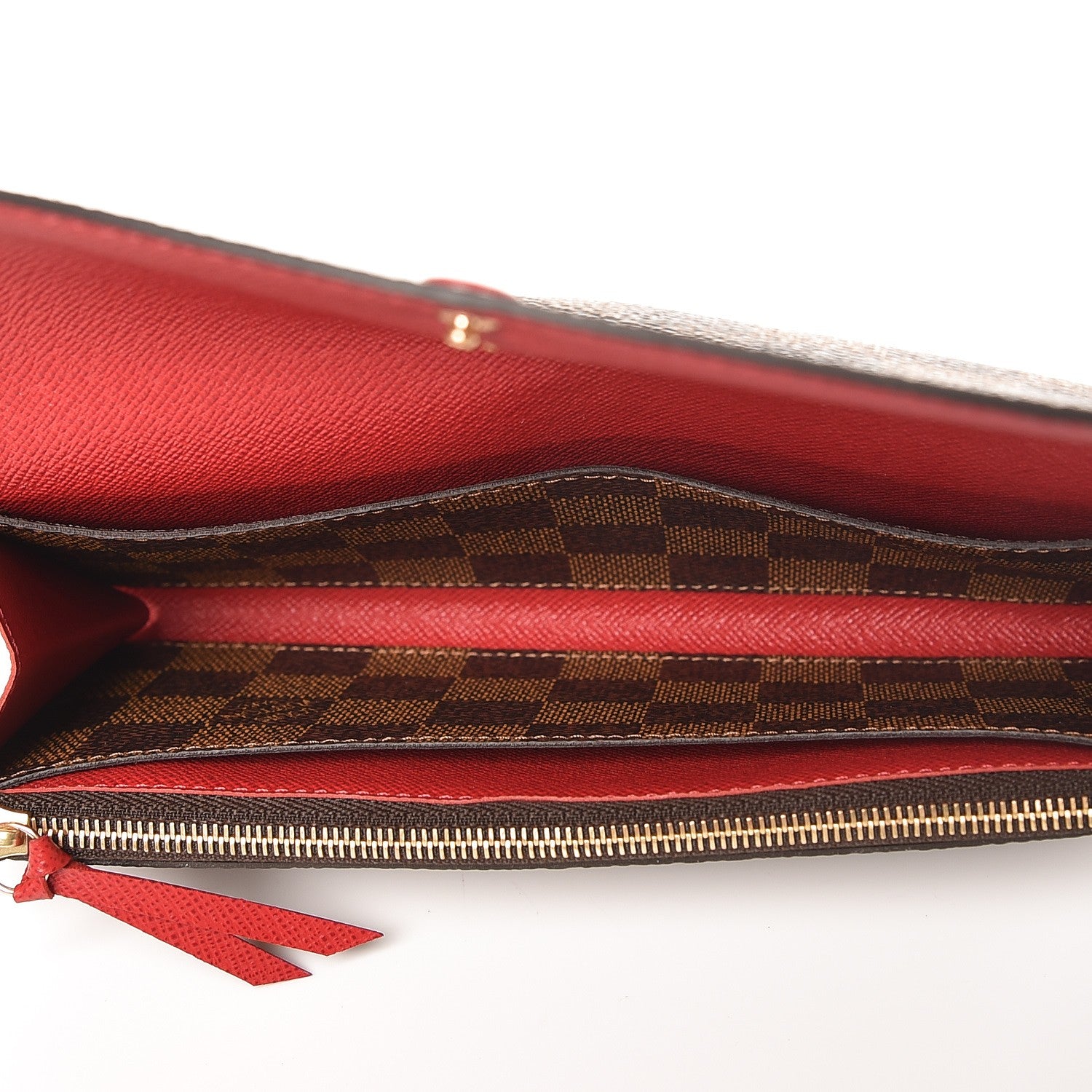 Louis Vuitton Damier Ebene Emilie Wallet Red 5 of 6