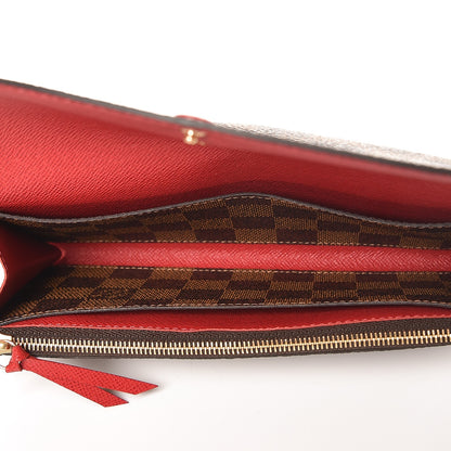Louis Vuitton Damier Ebene Emilie Wallet Red 5 of 6