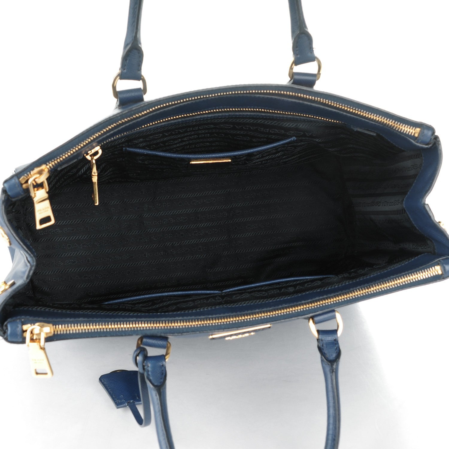 Prada Saffiano Large Galleria Double Zip Tote Bluette 5 of 11