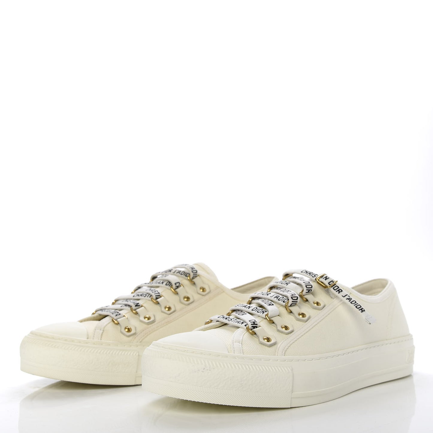 Canvas Walk'n Dior Low Top Sneakers 39.5 White