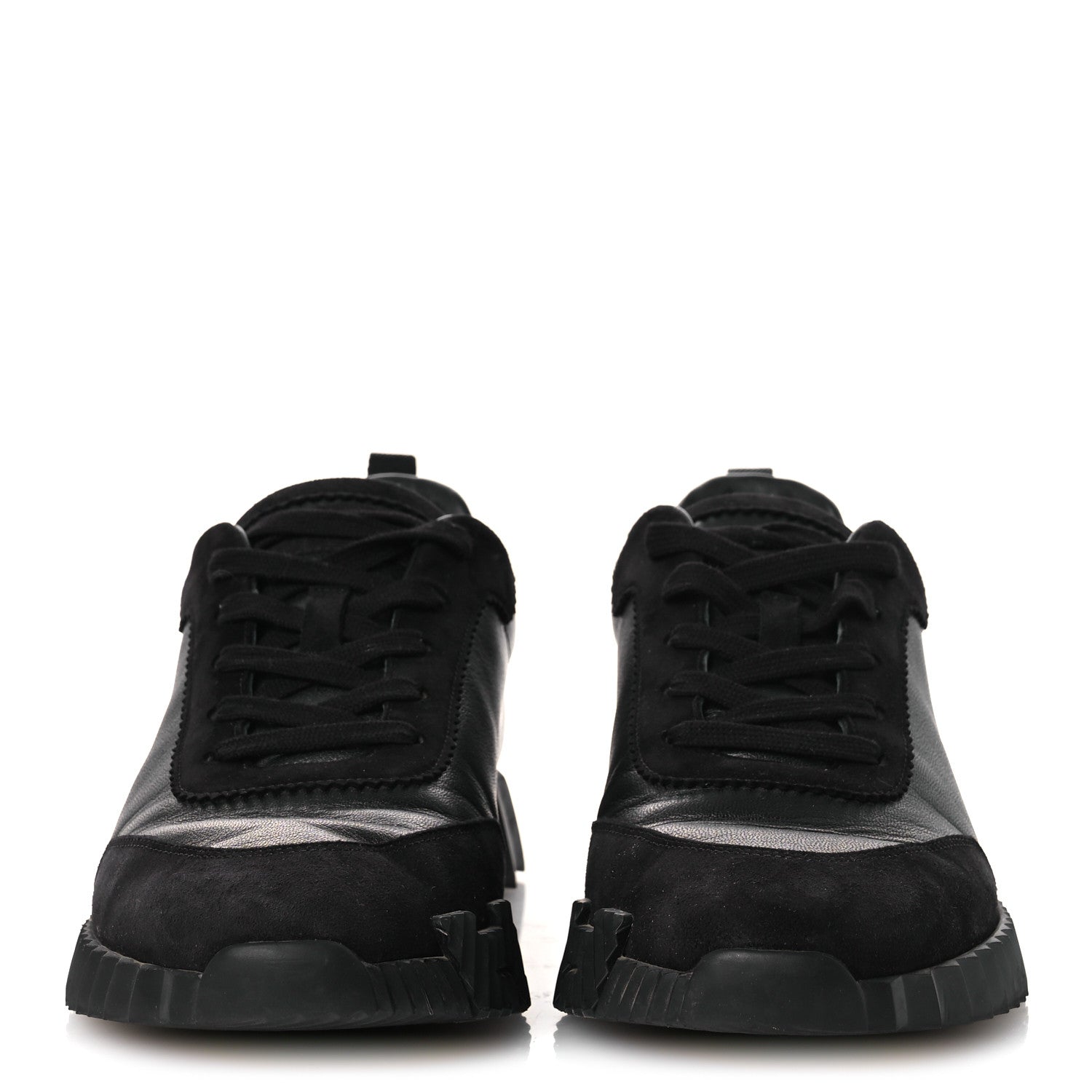 Hermes Goatskin Suede Goatskin Mens Bouncing Sneakers 43.5 Black 3 of 12