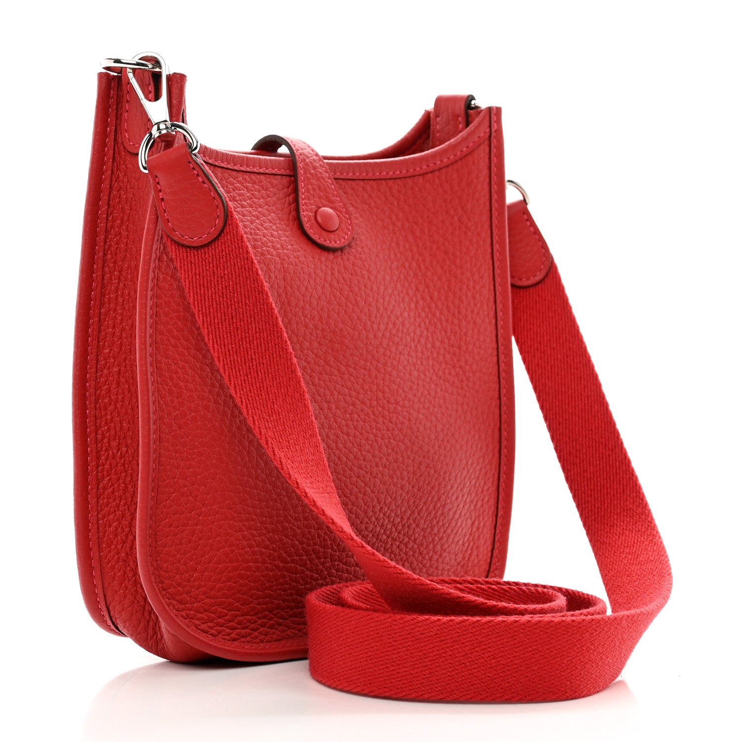 Hermes Taurillon Clemence Evelyne TPM Rouge Casaque 3 of 10