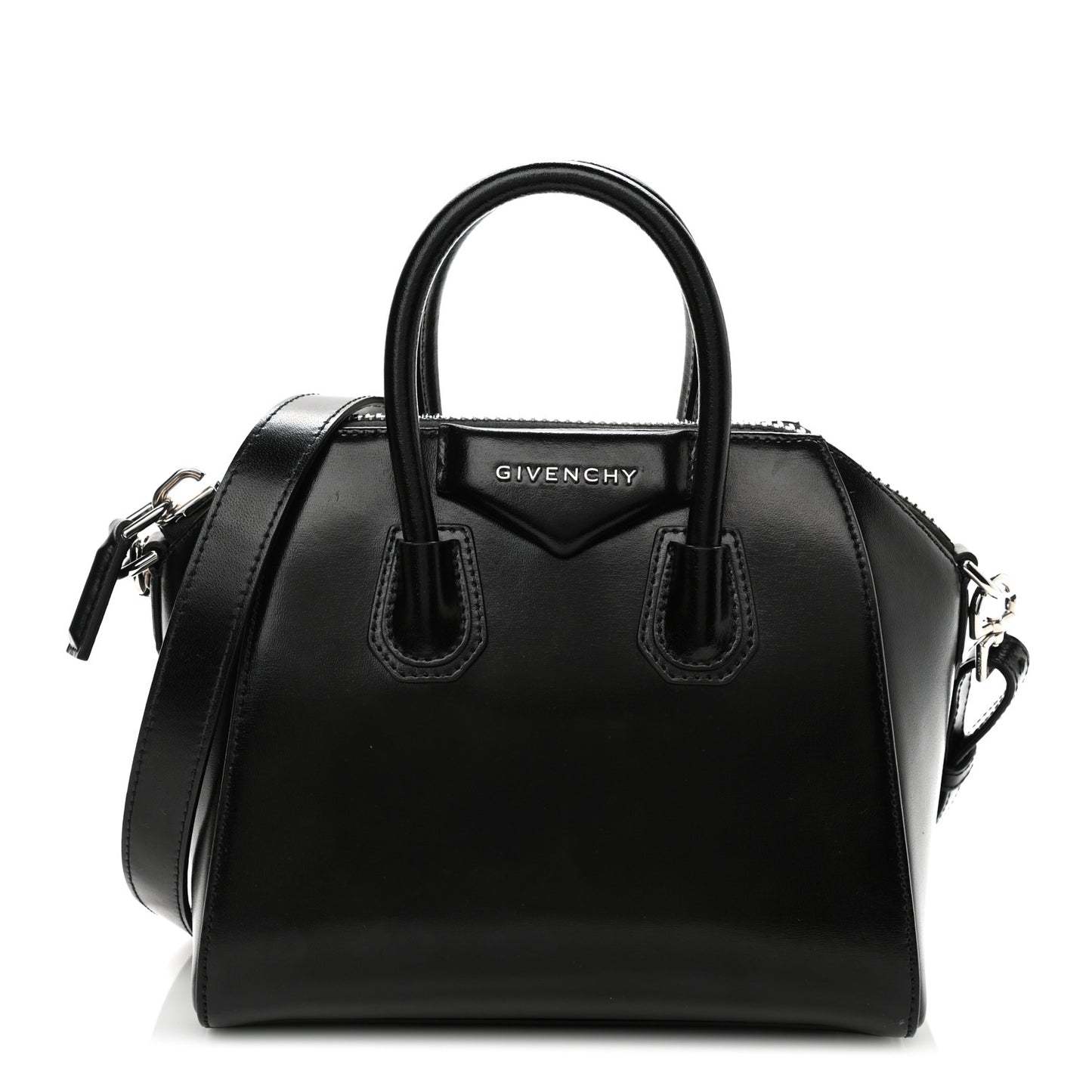 Shiny Lord Calfskin Mini Antigona Black