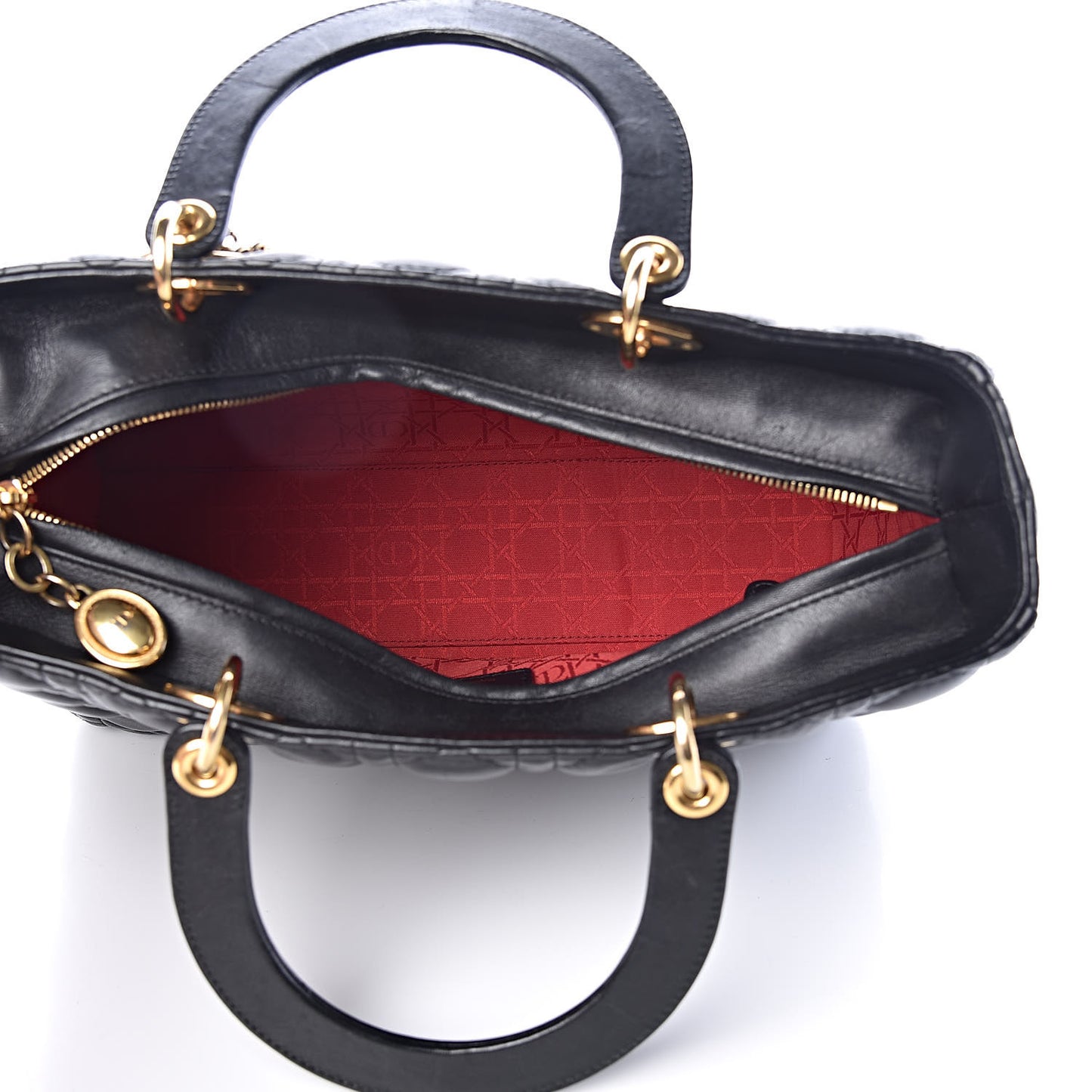 Lambskin Cannage Large Lady Dior Black