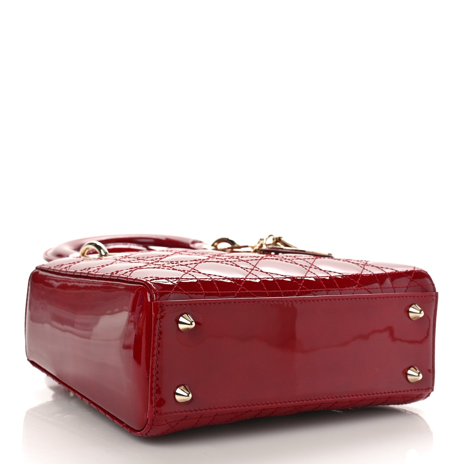 Christian Dior Patent Cannage Small Lady Dior Cherry Red 4 of 8