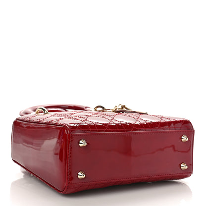 Christian Dior Patent Cannage Small Lady Dior Cherry Red 4 of 8