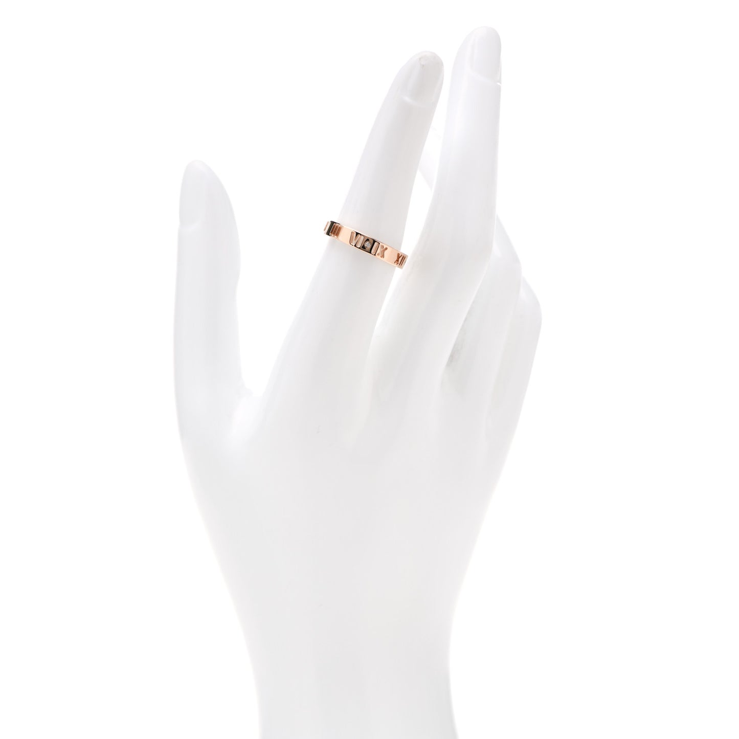 18K Rose Gold Diamond Atlas Pierced Ring 54 6.75
