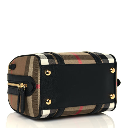 Burberry House Check Derby Calfskin Small Alchester Bowling Bag Black 4 of 12