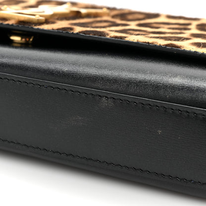 Saint Laurent Pony Hair Calfskin Leopard Print Medium Classic Monogram Kate Satchel Black 12 of 12