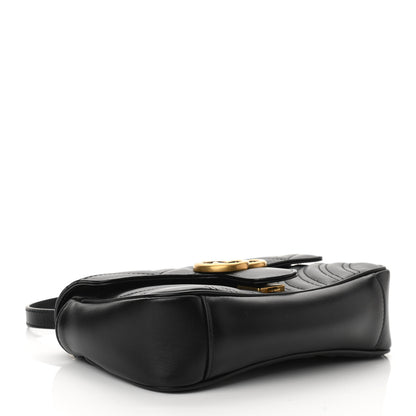Gucci Calfskin Matelasse Mini GG Marmont Shoulder Bag Black 4 of 11