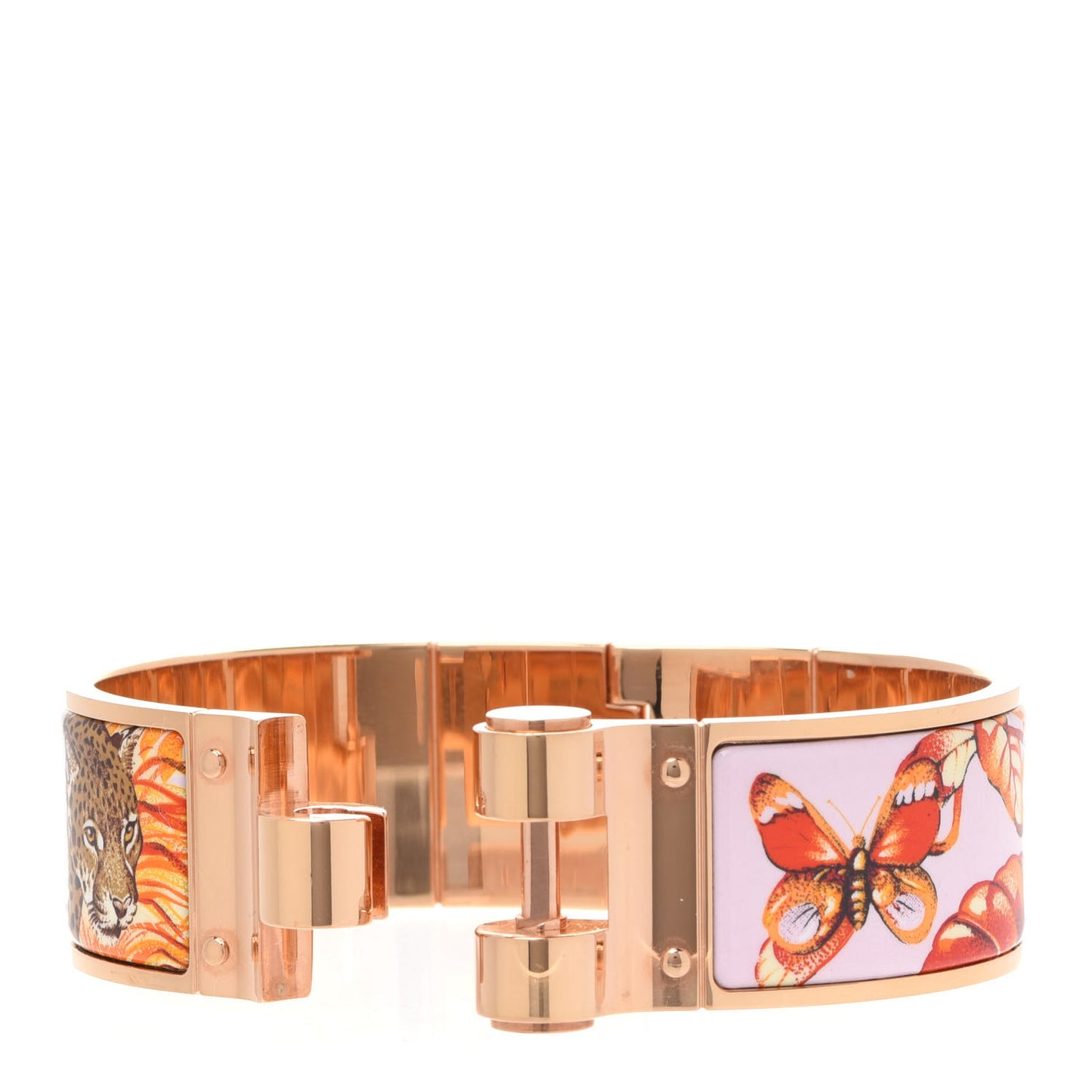 Enamel Printed Equateur Wide Hinged Bracelet La Vie En Orange