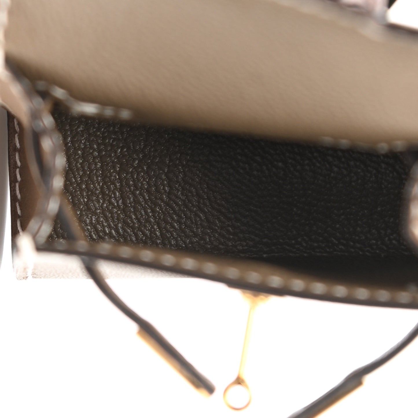 Tadelakt Mini Kelly Twilly Bag Charm Etoupe