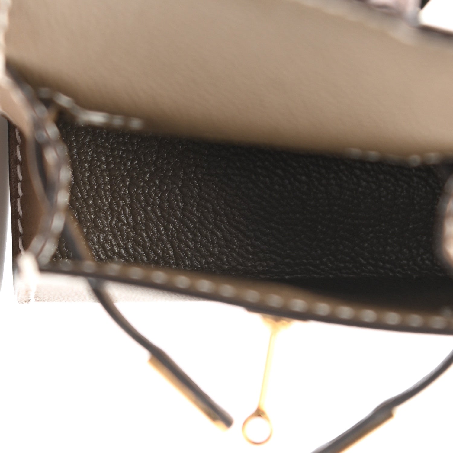 Hermes Tadelakt Mini Kelly Twilly Bag Charm Etoupe 3 of 6