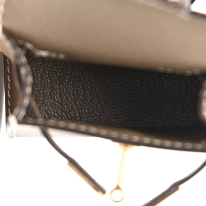 Hermes Tadelakt Mini Kelly Twilly Bag Charm Etoupe 3 of 6