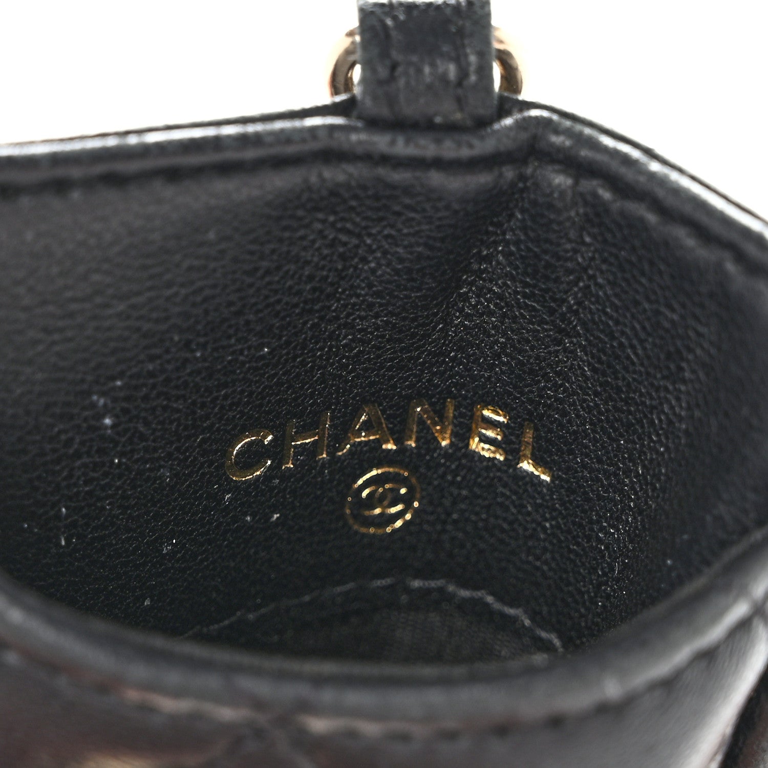 Chanel Lambskin Quilted Glitter Card Holder On Chain Black 6 of 10
