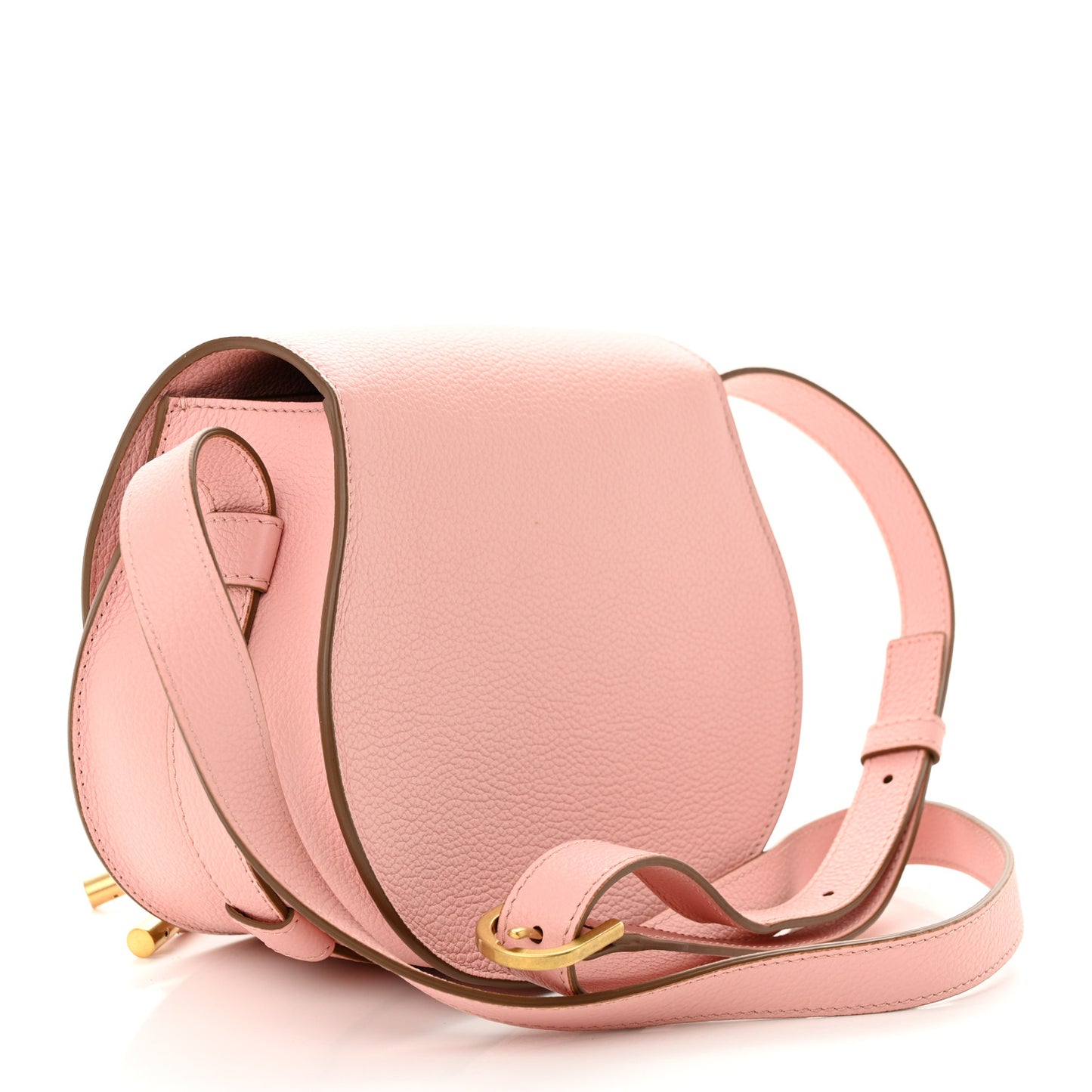 Grained Calfskin Small Marcie Saddle Bag Blossom Pink