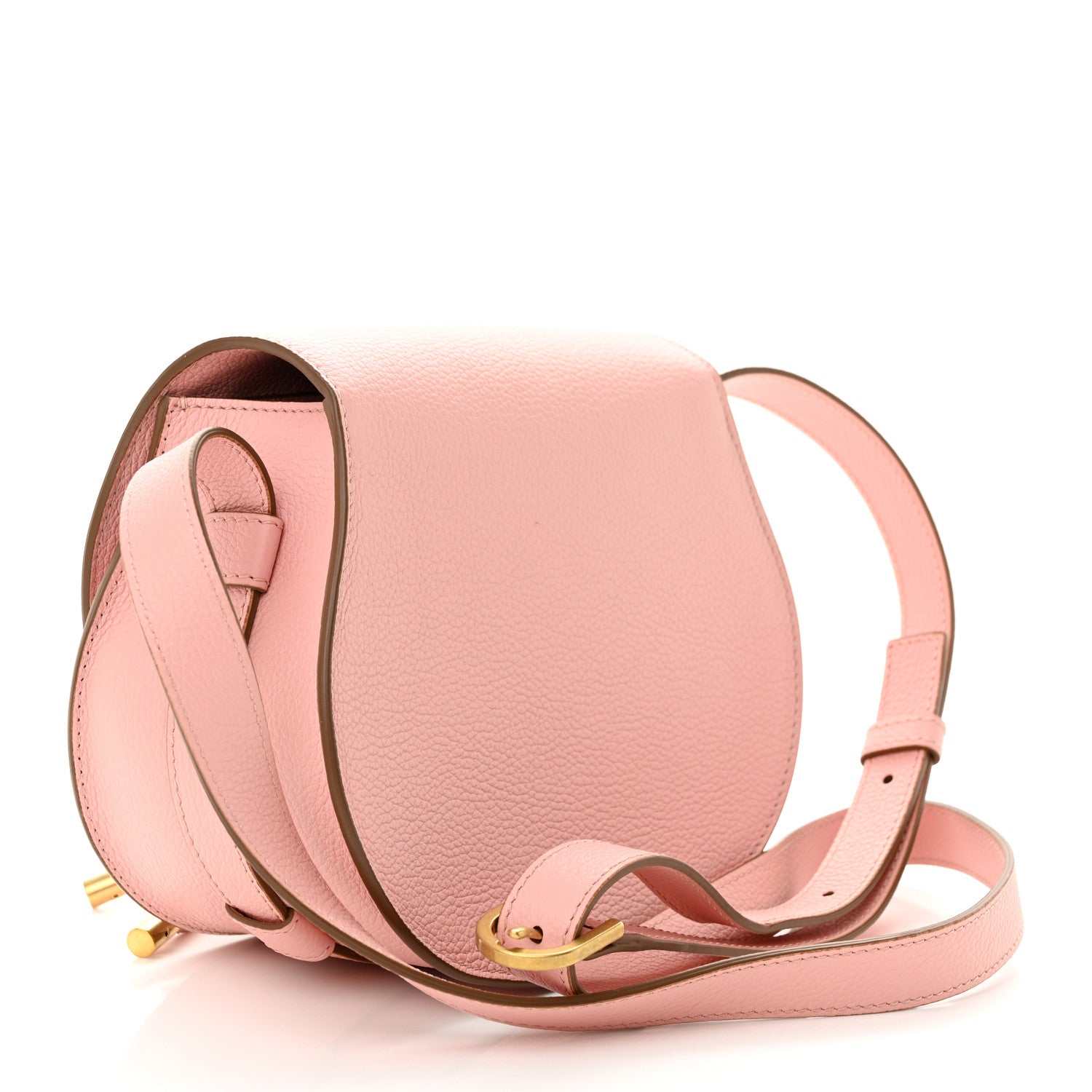 Chloe Grained Calfskin Small Marcie Saddle Bag Blossom Pink 3 of 9