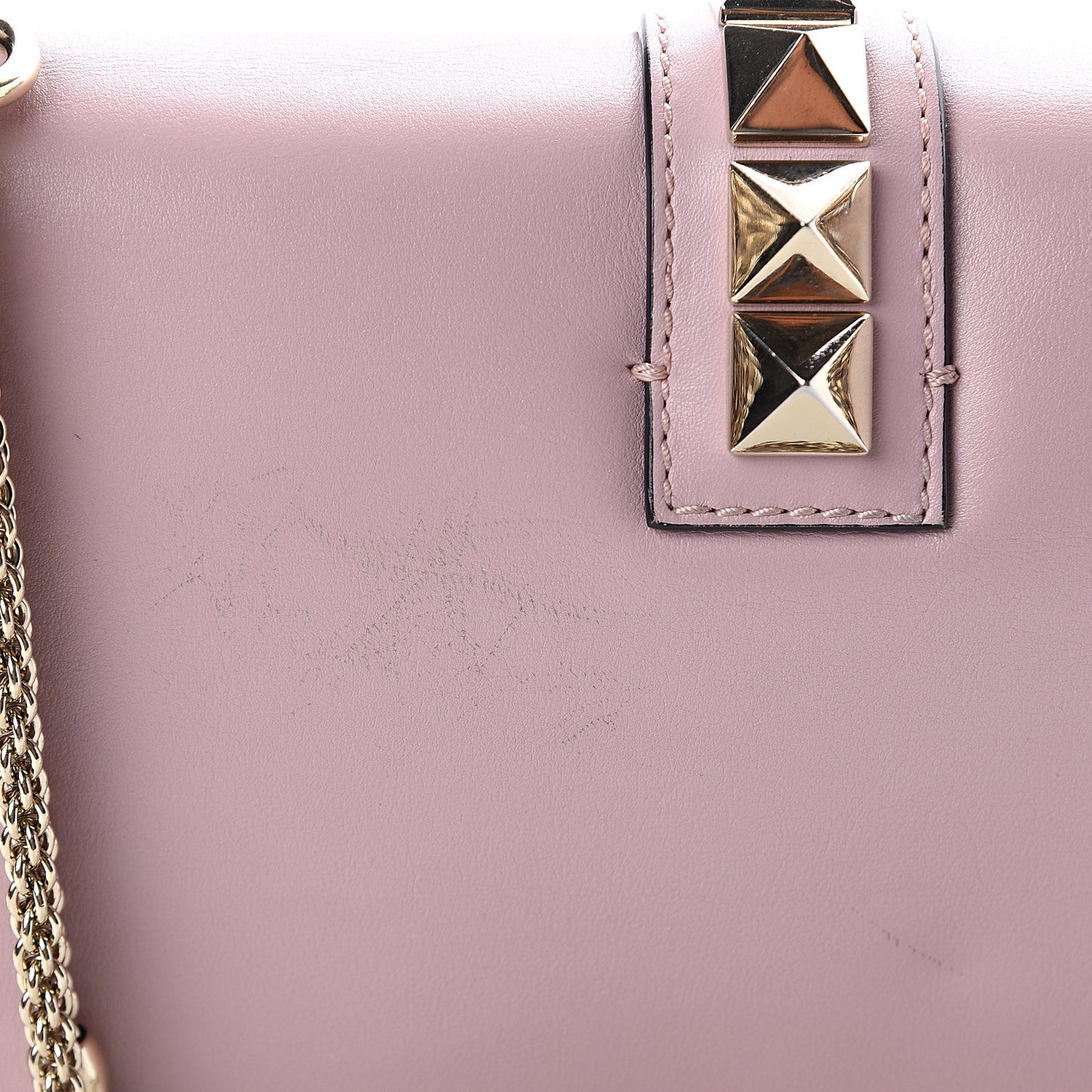 Vitello Medium Glam Lock Rockstud Flap Poudre