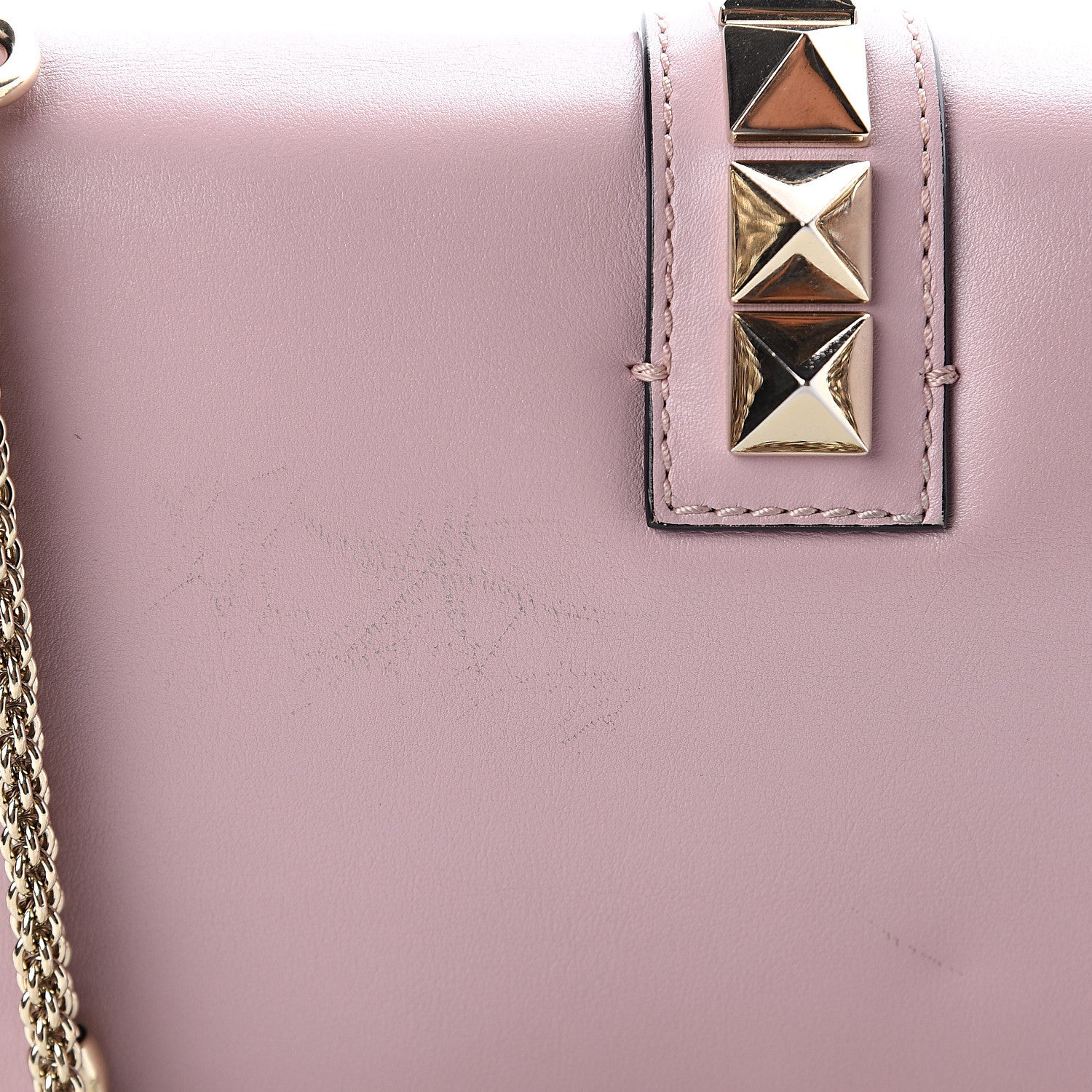 Valentino Garavani Vitello Medium Glam Lock Rockstud Flap Poudre 7 of 9