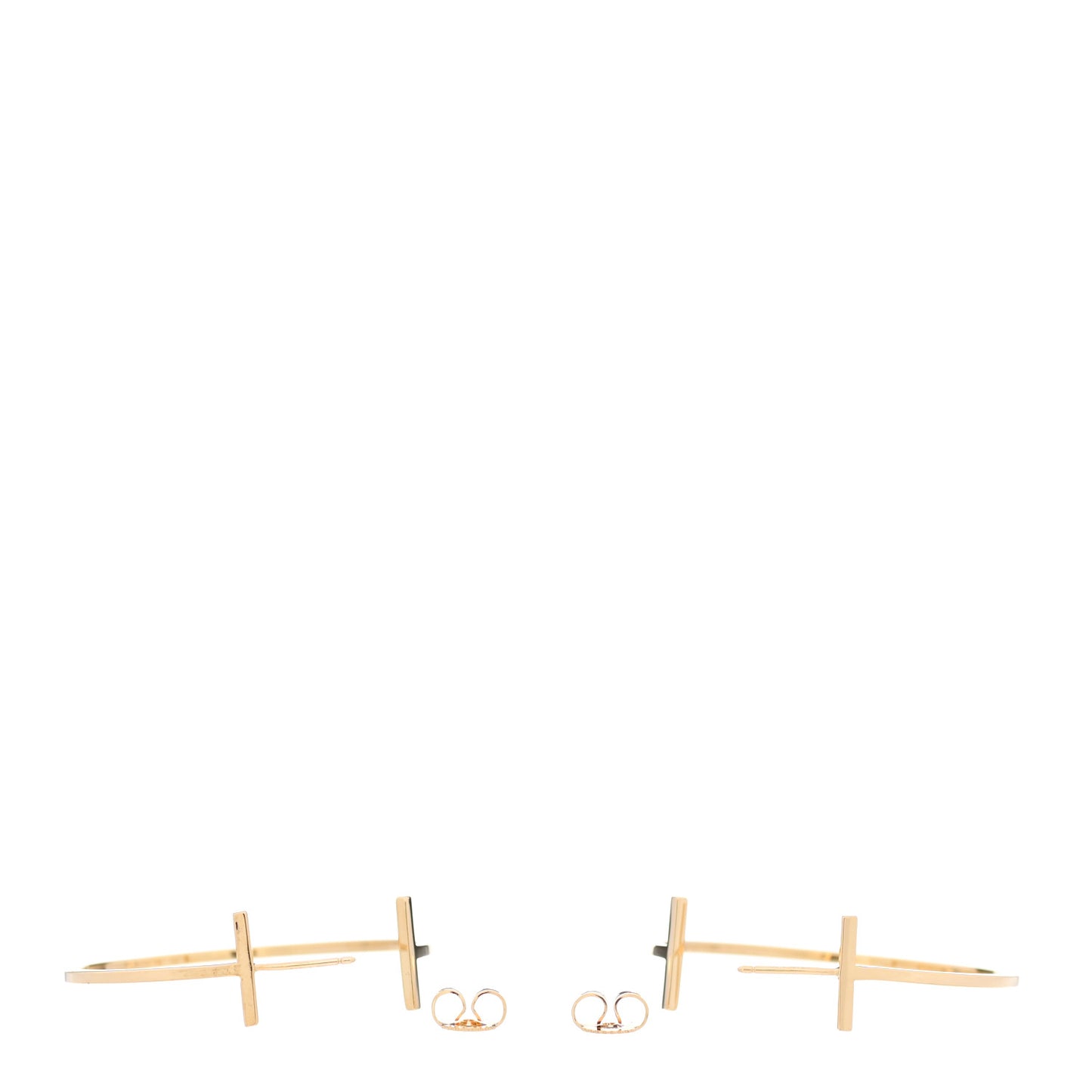 18K Yellow Gold Extra Large T Wire Hoop Earrings