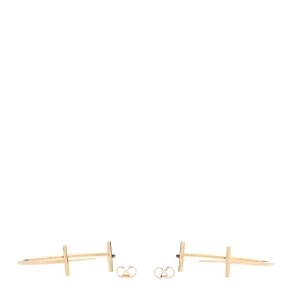 Tiffany 18K Yellow Gold Extra Large T Wire Hoop Earrings 3 of 5