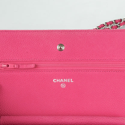 Chanel Iridescent Caviar Quilted Wallet on Chain WOC Pink 6 of 8