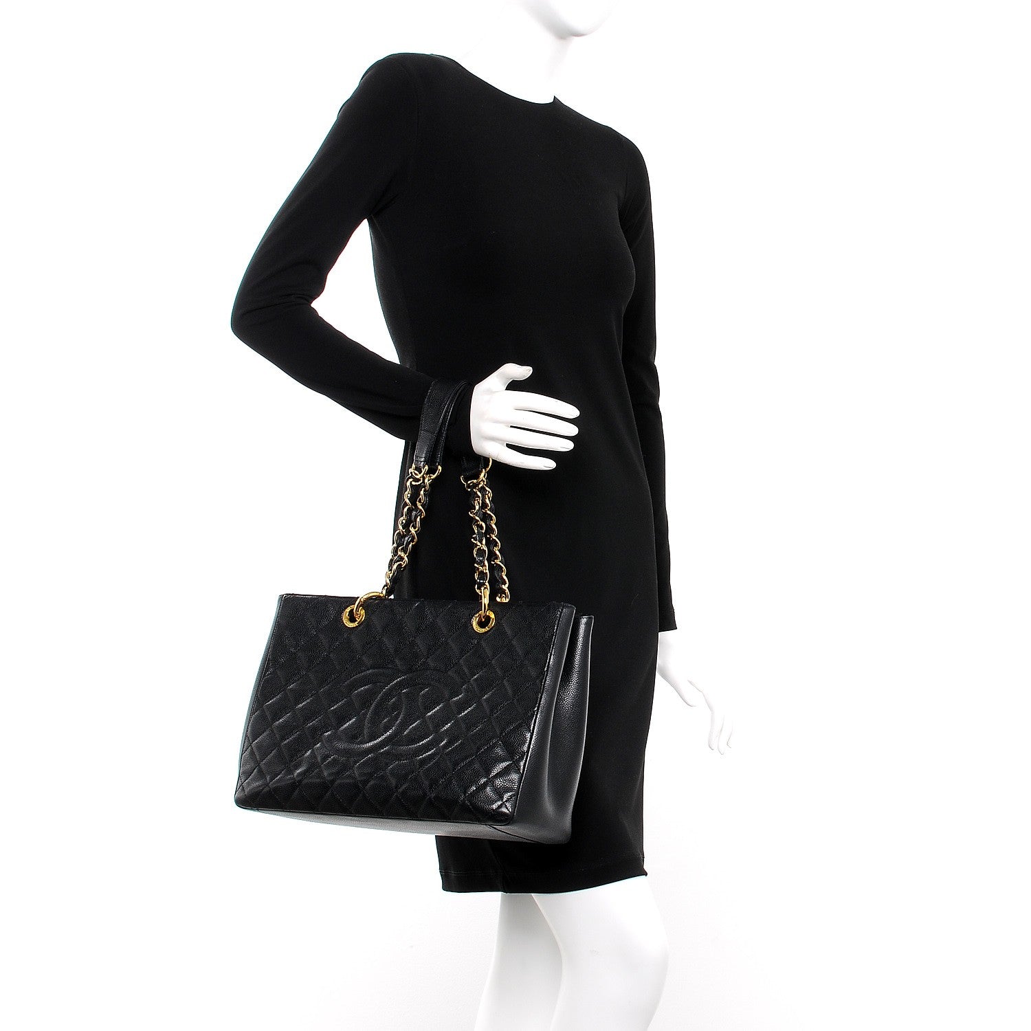 Chanel Caviar Quilted Grand Shopping Tote GST Black 2 of 7