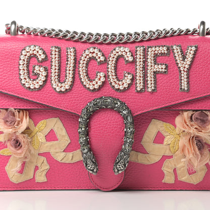 Gucci Pebbled Calfskin Embellished Guccify Small Dionysus Shoulder Bag Rosa 8 of 16