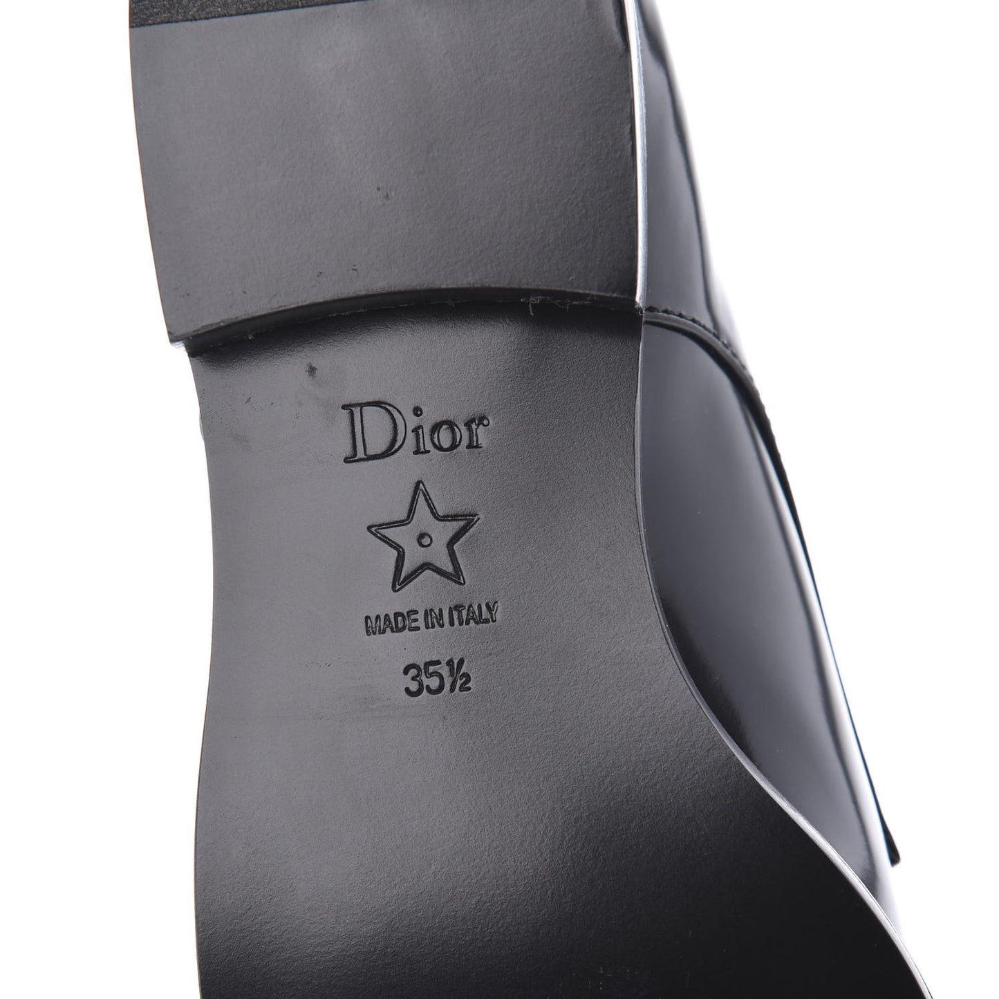 Polished Calfskin Derby Shoe 35.5 Black