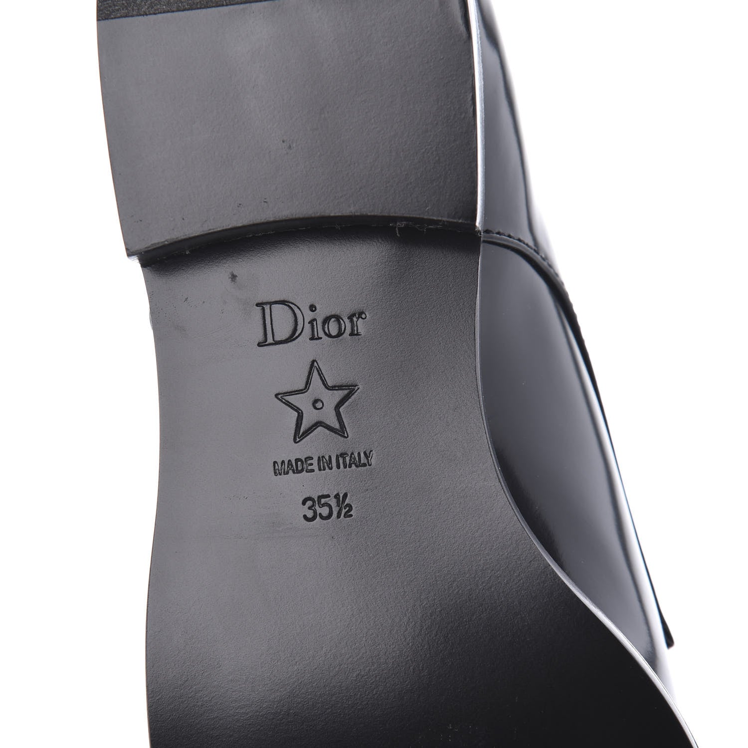 Christian Dior Polished Calfskin Derby Shoe 35.5 Black 6 of 9