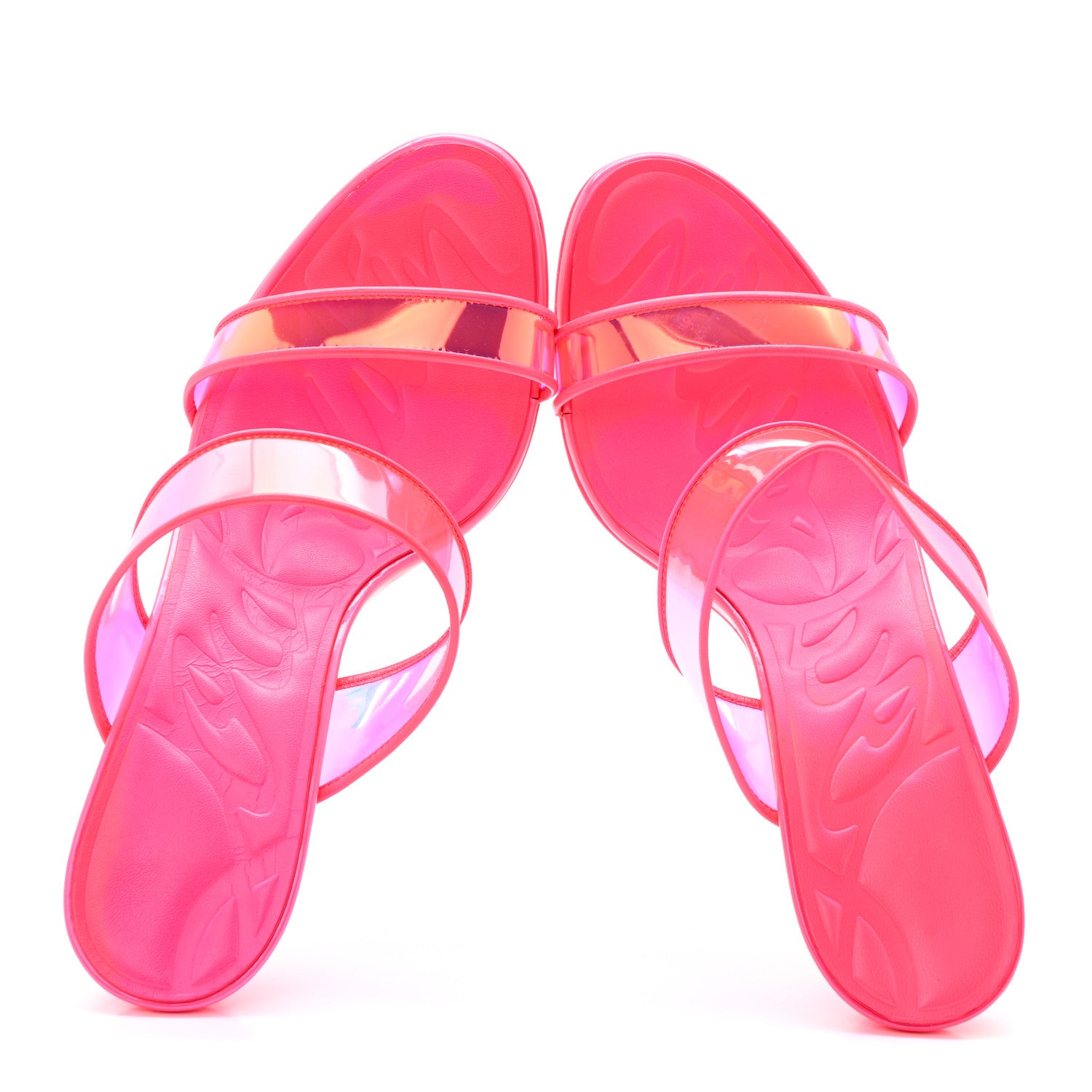 Christian Louboutin PVC Just Loubi 85 Sandals 38 Fluo Pink 2 of 9