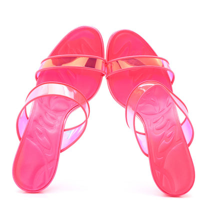 Christian Louboutin PVC Just Loubi 85 Sandals 38 Fluo Pink 2 of 9