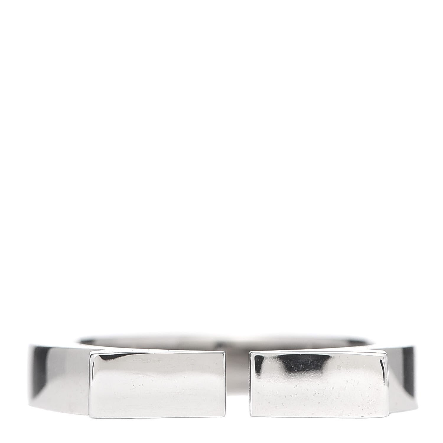 Cartier 18K White Gold Flat C Ring 50 5.25 1 of 4