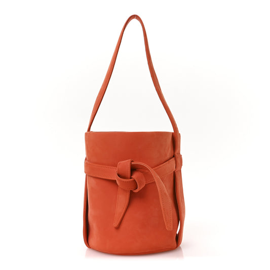 Nubuck Mini Leo Bucket Bag Orange