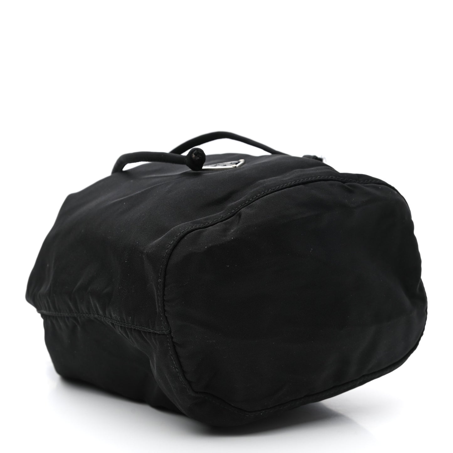 Saffiano Tessuto Nylon Vela Bucket Wristlet Black