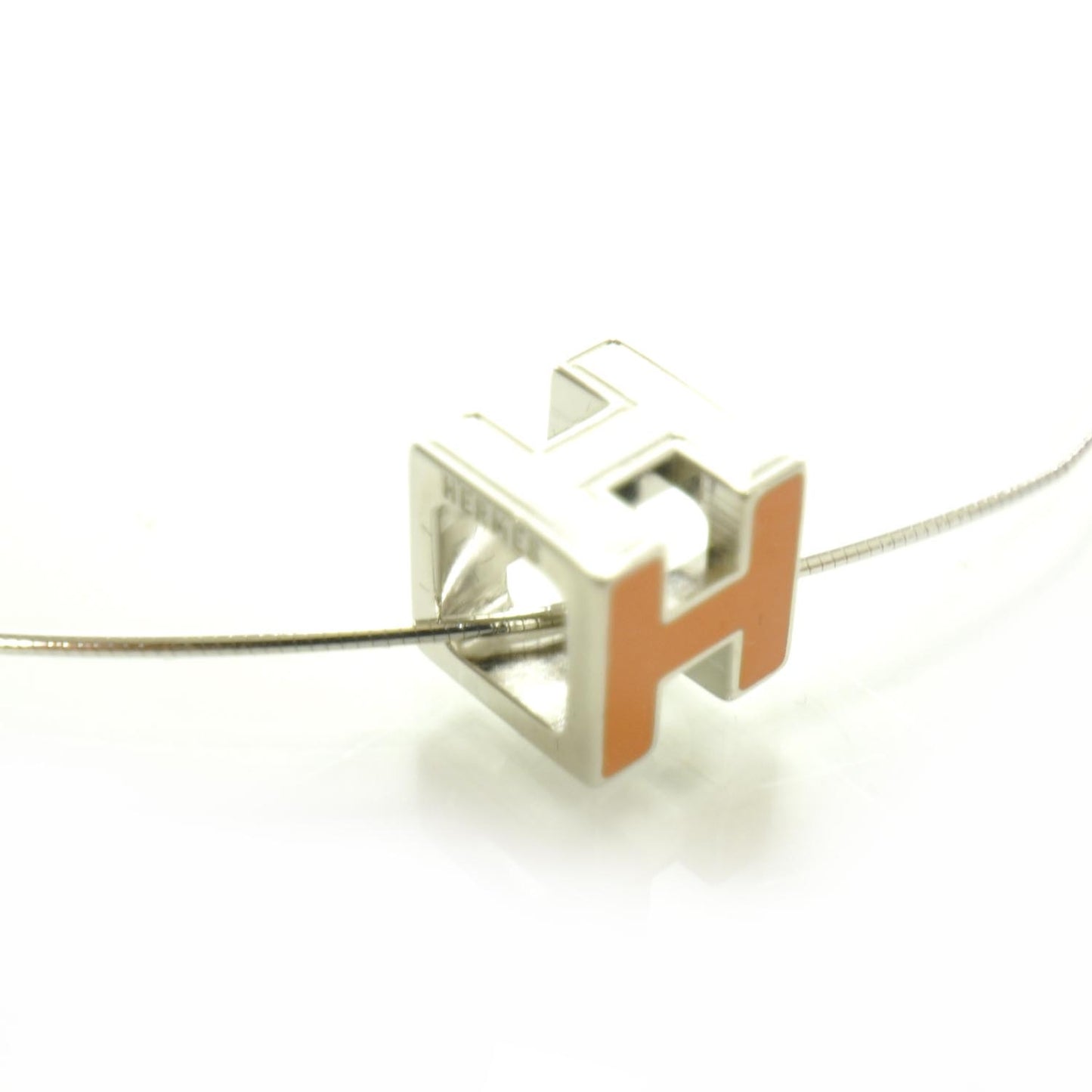 Cage d H Necklace Silver and Orange