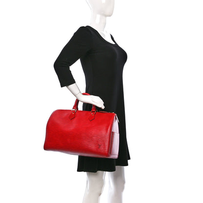 Louis Vuitton Epi Speedy 35 Castillan Red 2 of 11