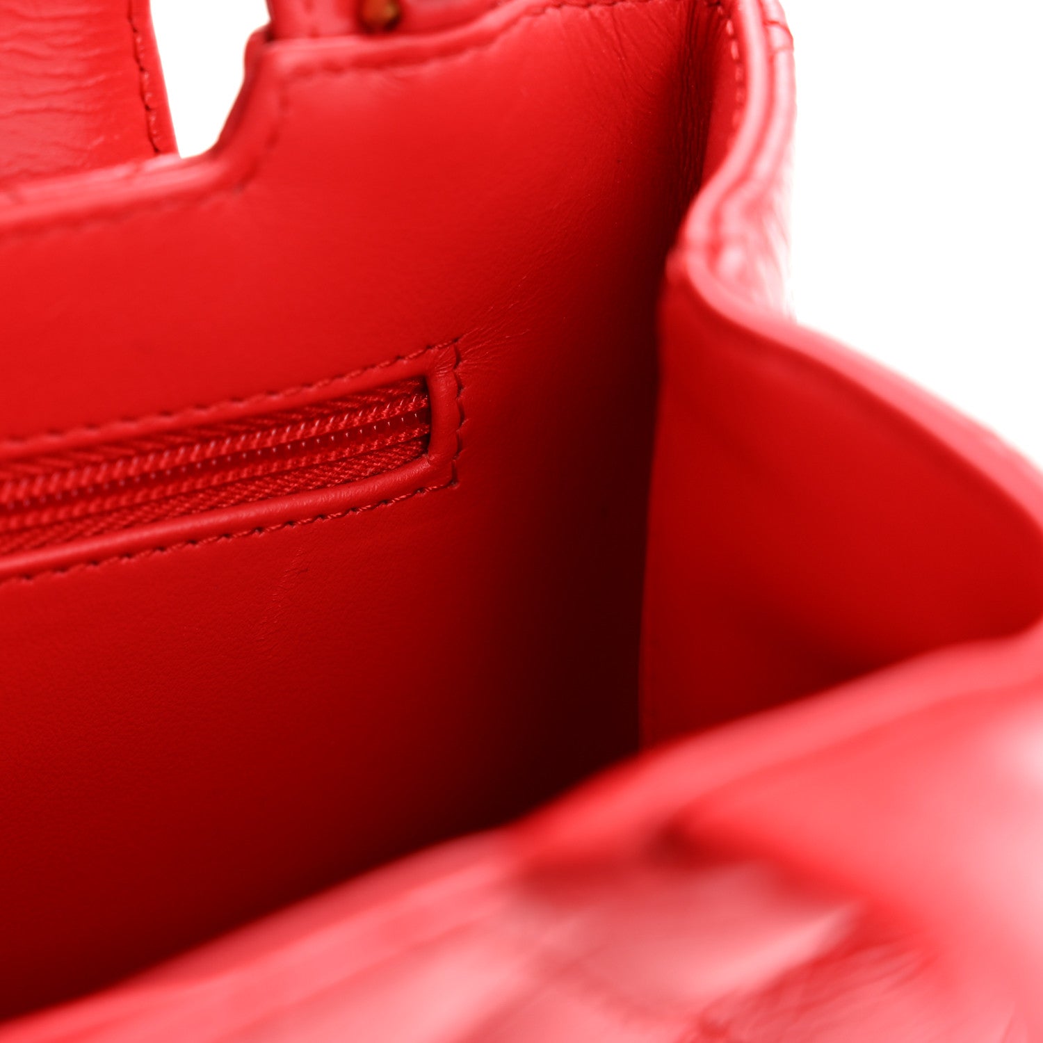 Chanel Shiny Aged Calfskin Quilted Nano Kelly Shopper Red 11 of 13