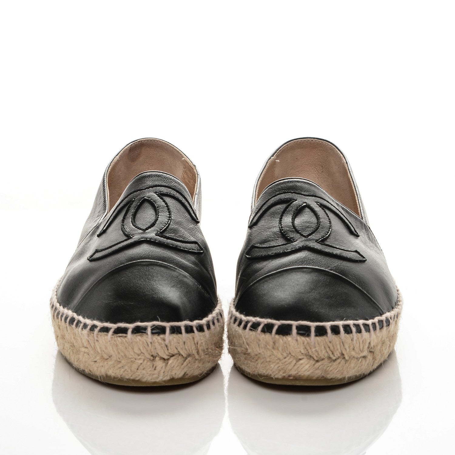 Chanel Lambskin CC Espadrilles 35 Black 2 of 7