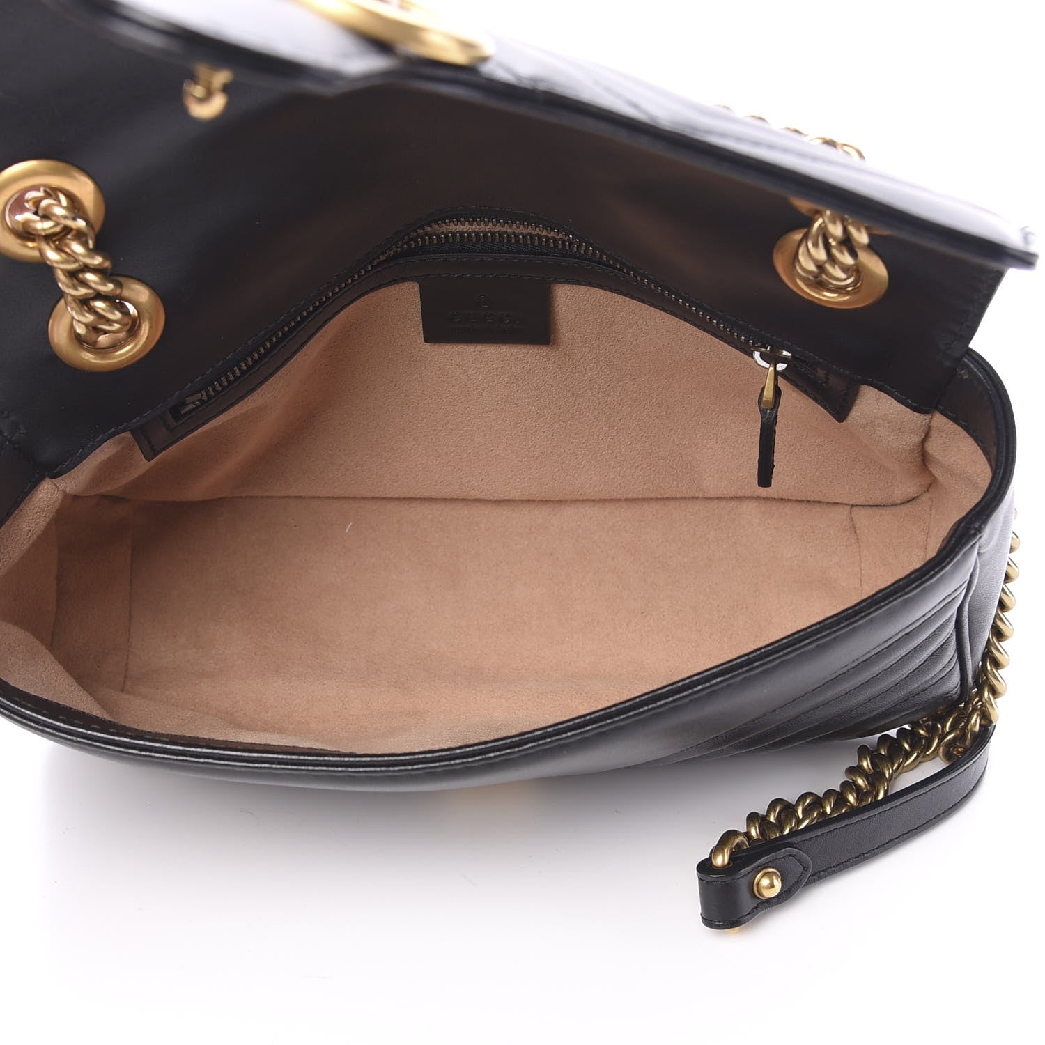 Gucci Calfskin Matelasse Small GG Marmont Shoulder Bag Black 4 of 10